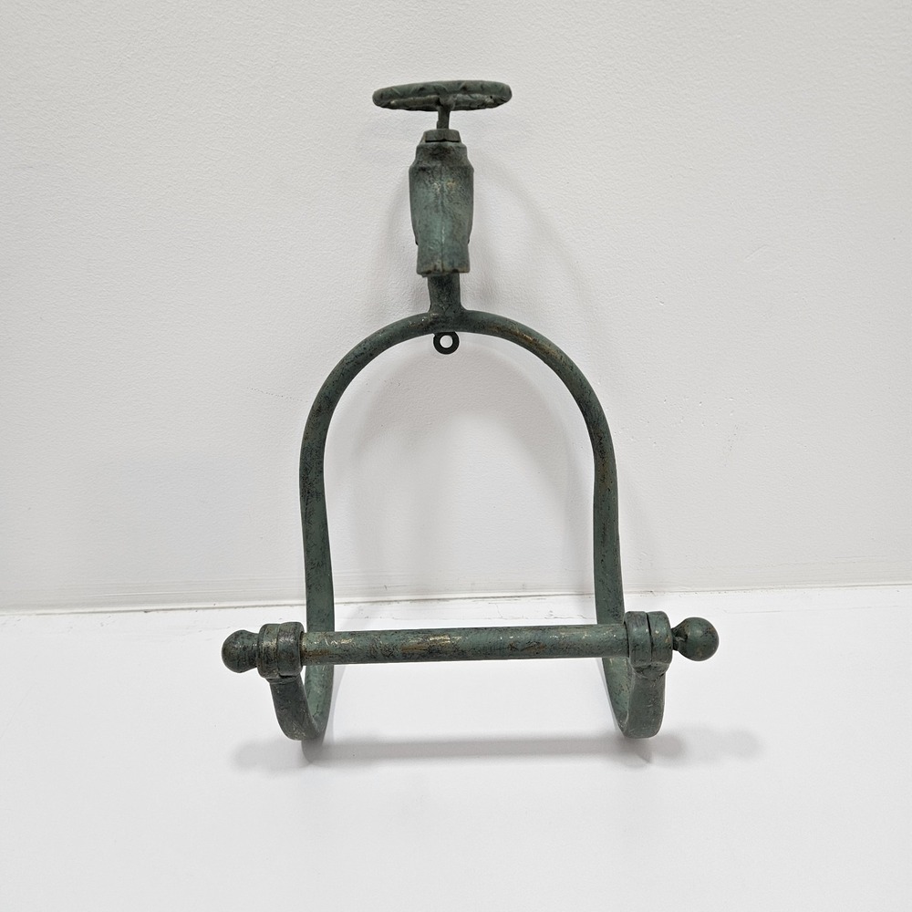 Metal Water Faucet Toilet Paper  Primitive Farmhouse Decor Industrial Motif